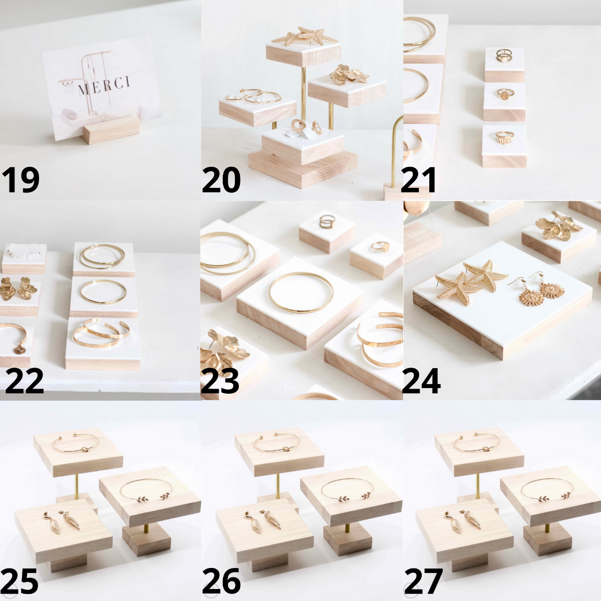 Porte bijoux professionnels en bois et laiton