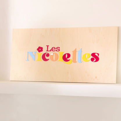 Panneau en bois personnalisé avec logo en acrylique