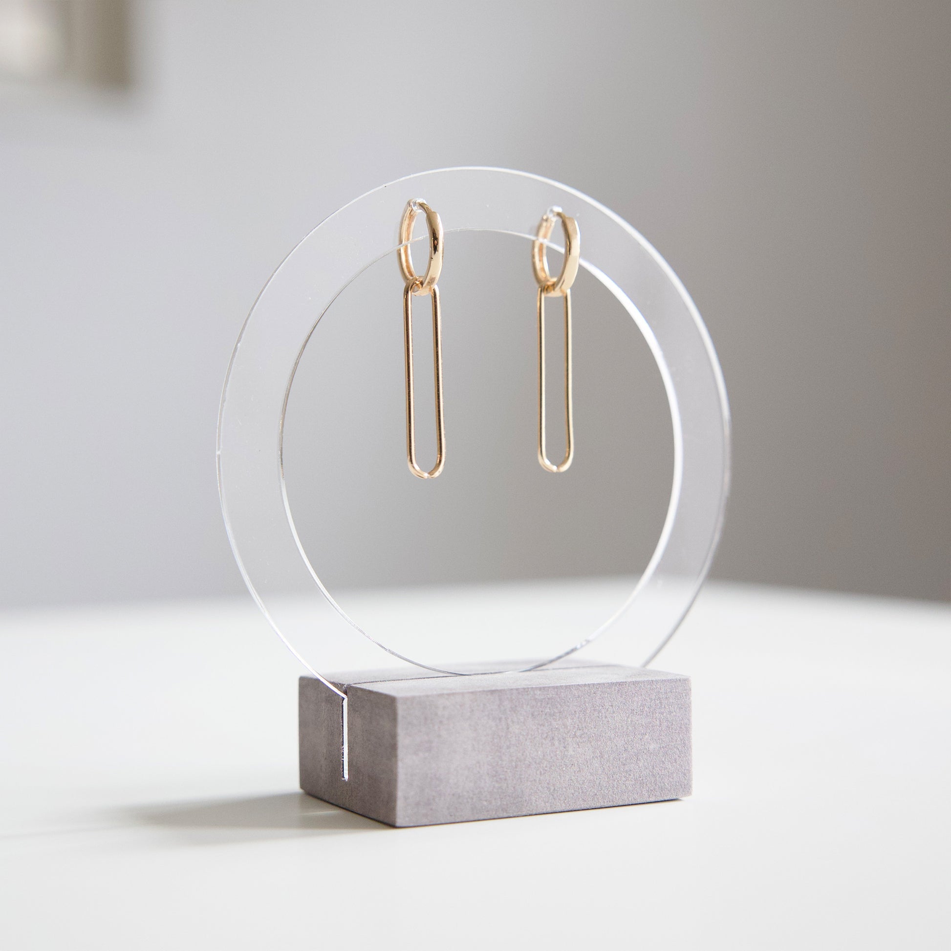 Minimalist, designer jewelry display in wood