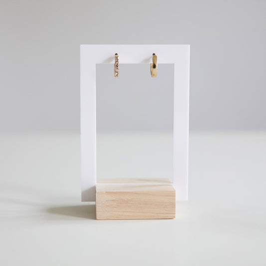 Modern, minimalist jewelry display