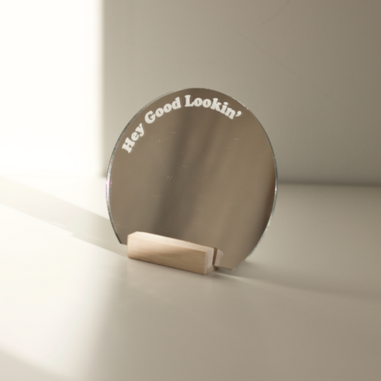 Table mirror with message by Makk Design