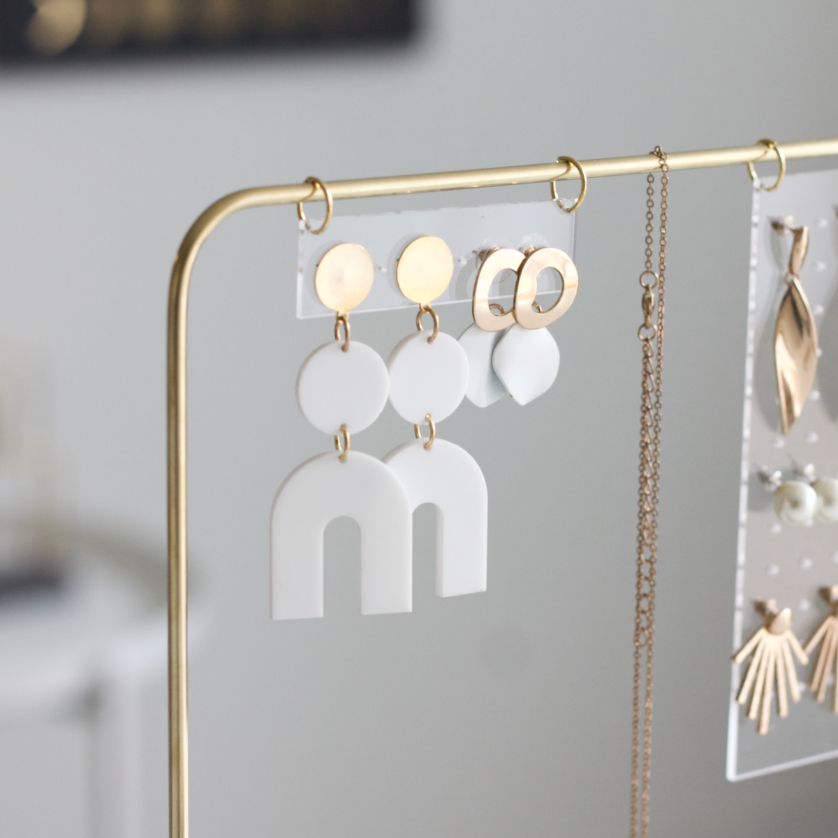 Golden display for jewelry store