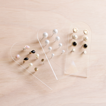 Transparent support for stud earrings