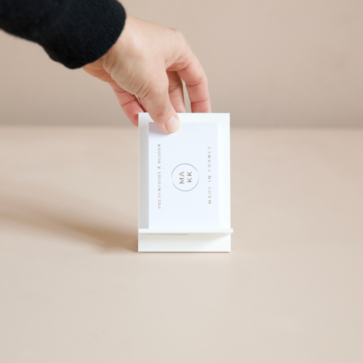 White design business card holder