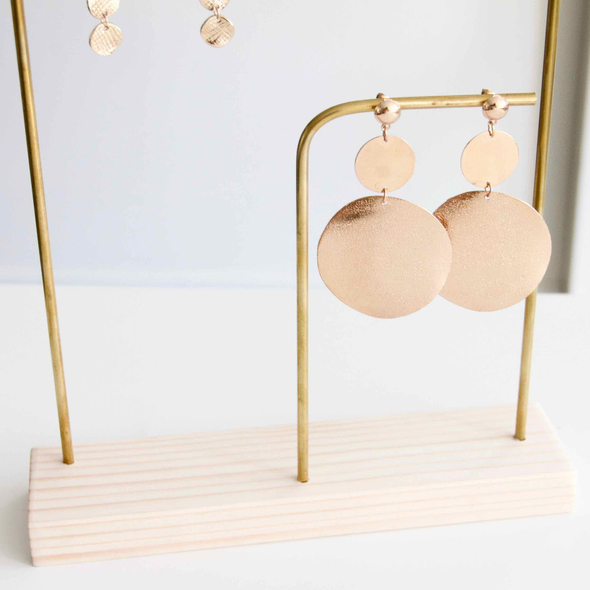 Light wood earring holder