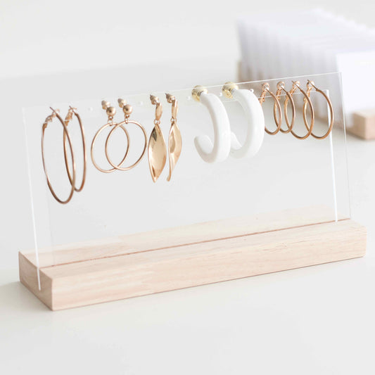Wooden and metal earring holders earing stand for jewelry bracelet holders  jewelery organizer jewellery display case