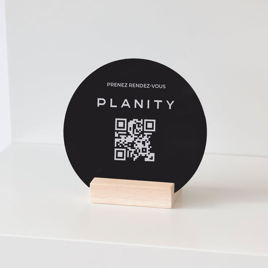 Plaque PLANITY avec QRcode - La solution rapide pour augmenter vos rendez-vous