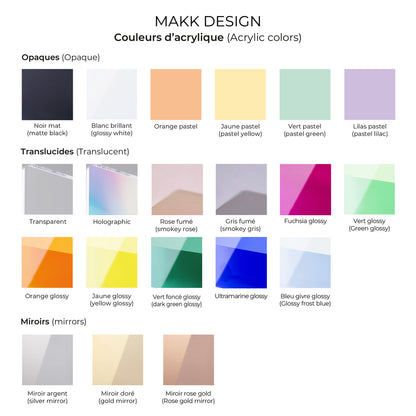 Couleurs d'acrylique disponibles, Makk Design