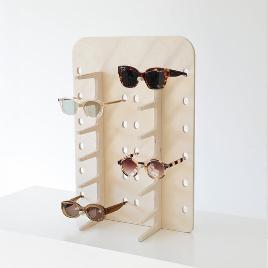 Présentoir en bois pour 12 paires de lunettes, fabriqué en France 