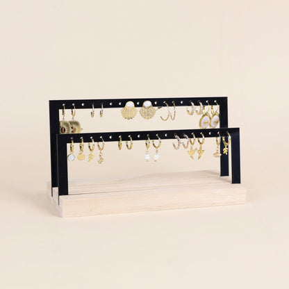 Présentoir à boucles d'oreilles en bois et acrylique bois pour présenter en boutique