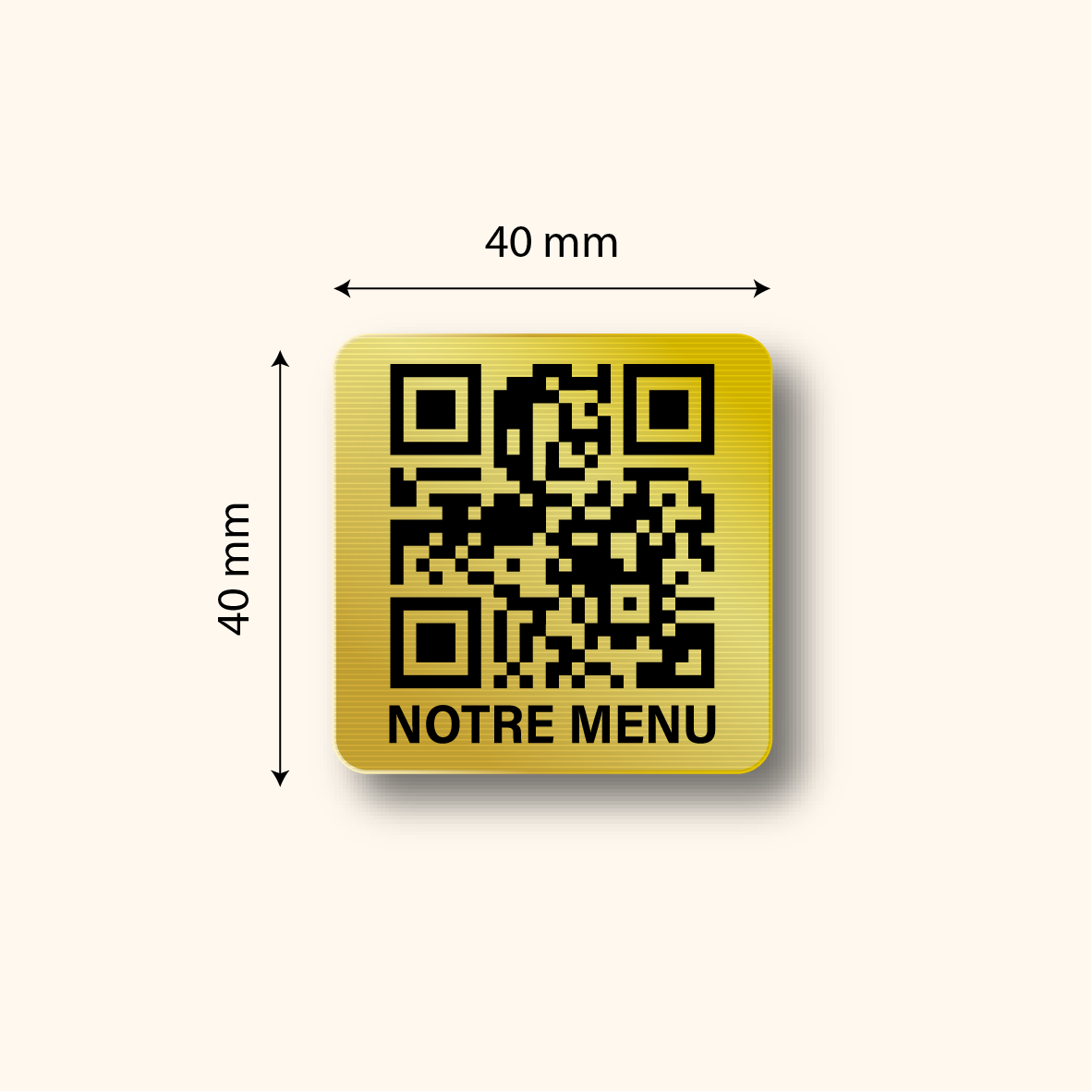 Support QR code autocollant pour les menus cafés et restaurants 