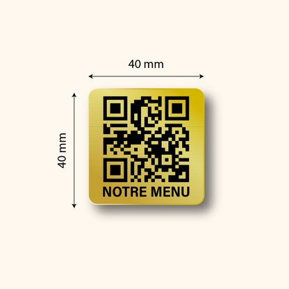Support QR code autocollant pour les menus cafés et restaurants 