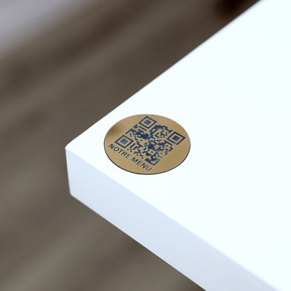 Support QR code pour les menus de restaurants, gravé au laser