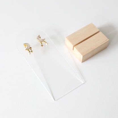 Porte boucles d'oreilles en bois moderne