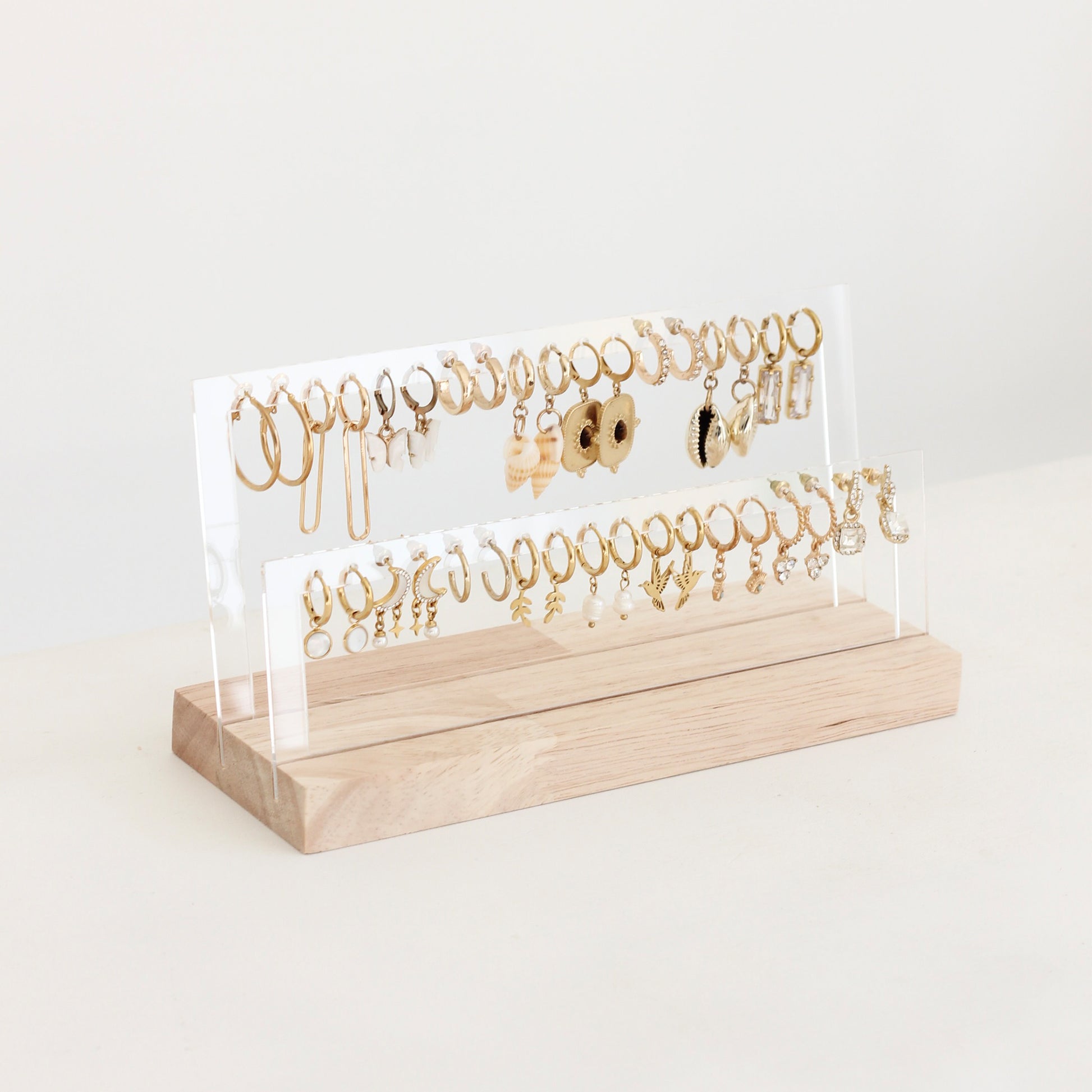 Support boucles d'oreilles en bois, organisateur