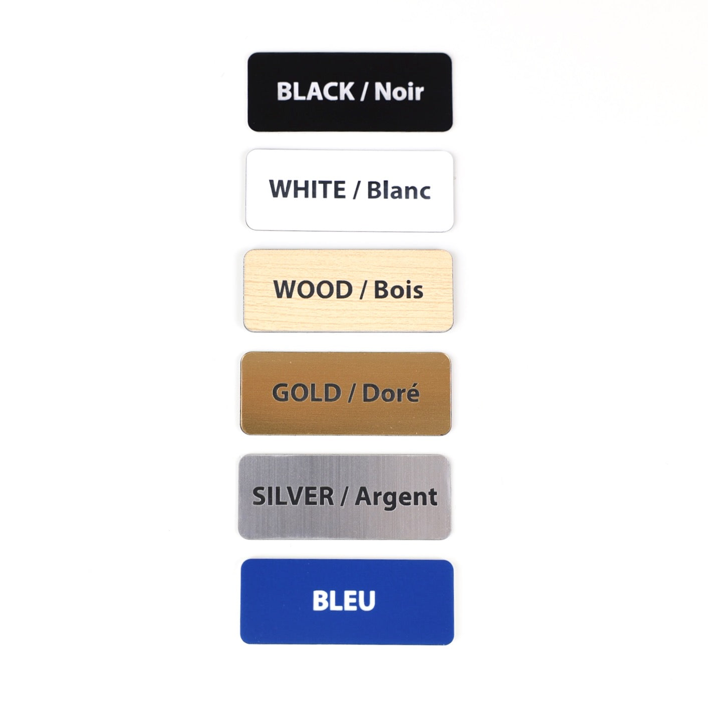 Couleurs disponibles pour les stickers en acrylique robustes par Makk Design