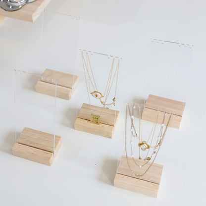 Lot de 5 présentoirs à colliers OUTLET, porte bijoux transparent, porte collier multiples, présentoirs à collier 3 rangs pour boutique