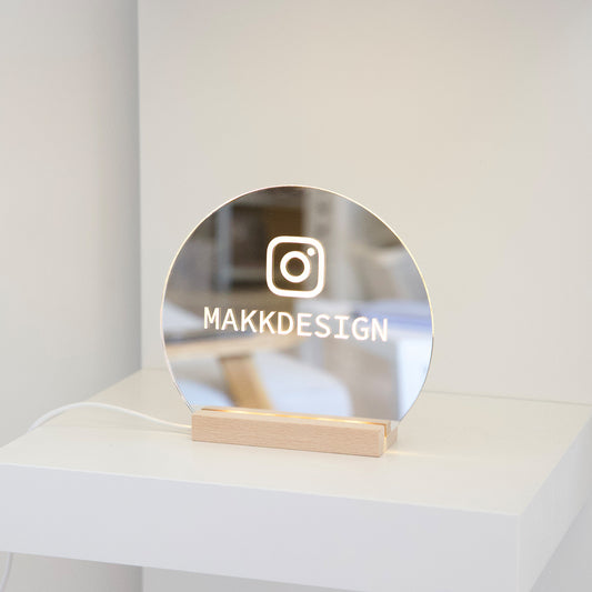 Miroir LED personnalisable Instagram