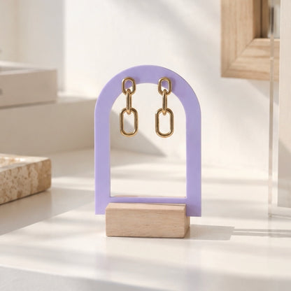 presentoir a bijoux en arche de couleur violet