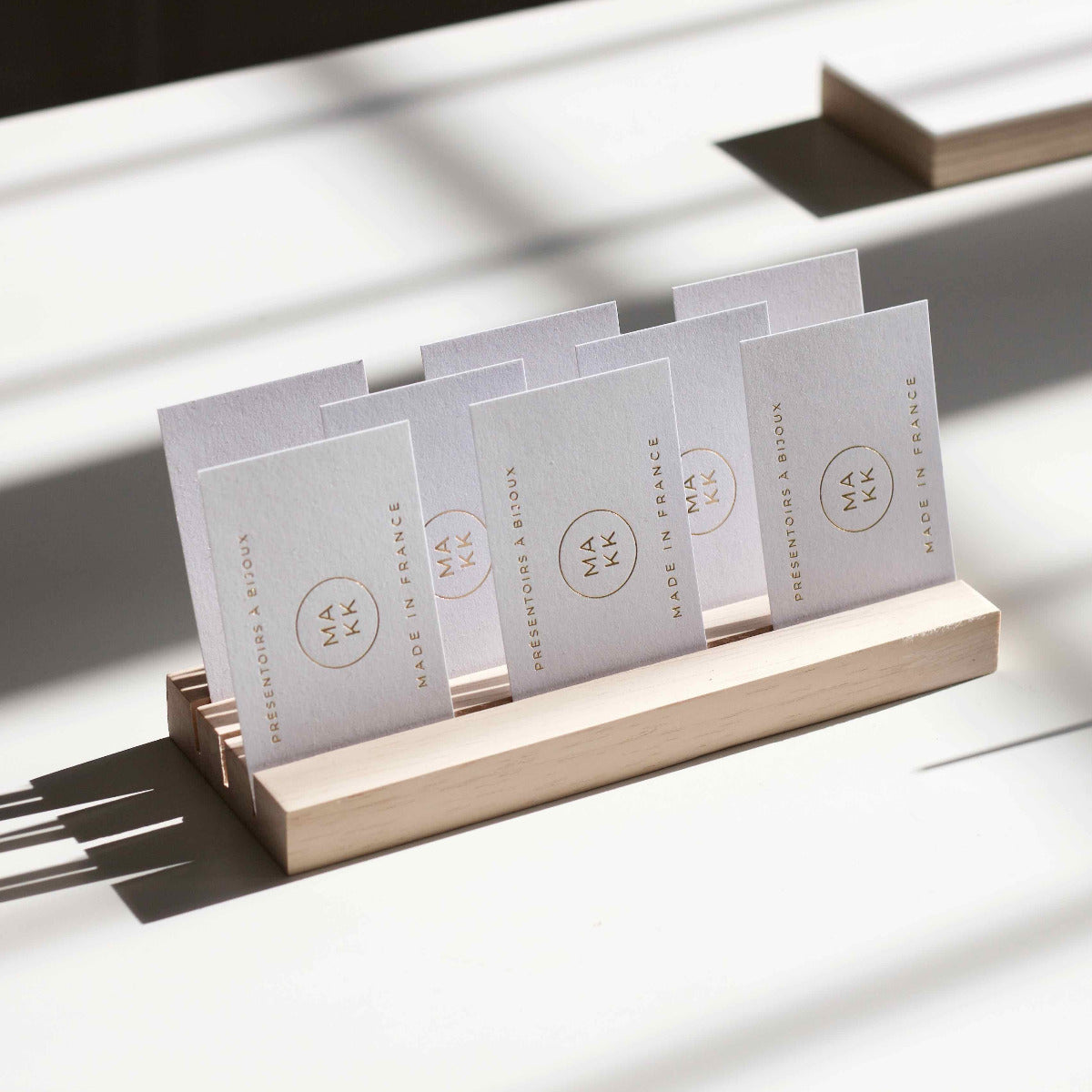 Porte cartes multiple en bois clair